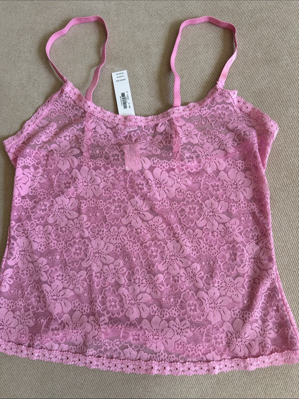 PINK Victoria's Secret Pink Lace Floral Camisole